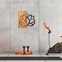 Wallity Lotus Escultura de pared Negro y Nogal